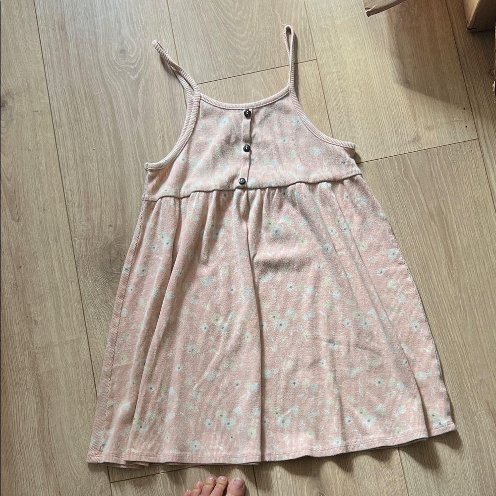 Pink Floral Button-Front Dress for girls